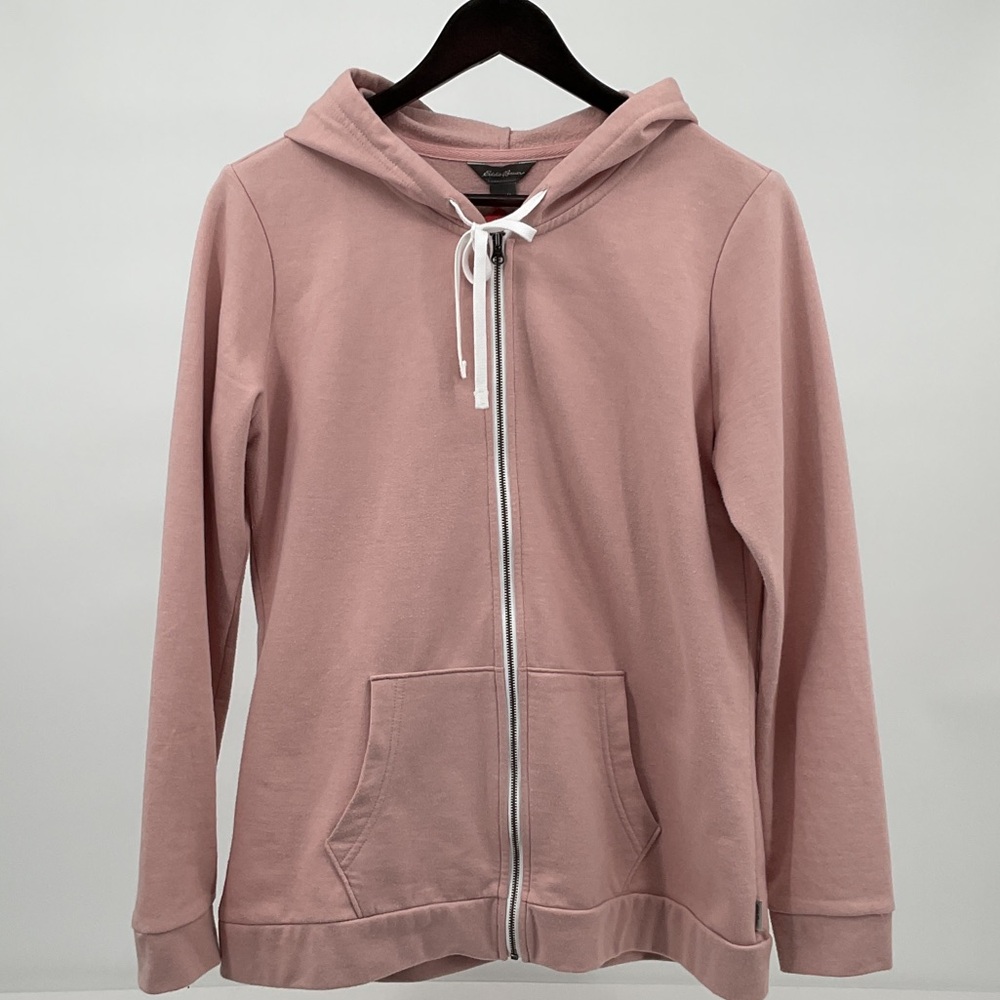 NWoT Eddie Bauer Dusty Rose Full Zip Hoodie Women’s M Cotton Blend Fleece